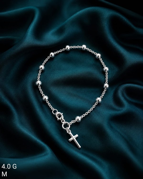 Pulsera - Rosario Liso - Plata 