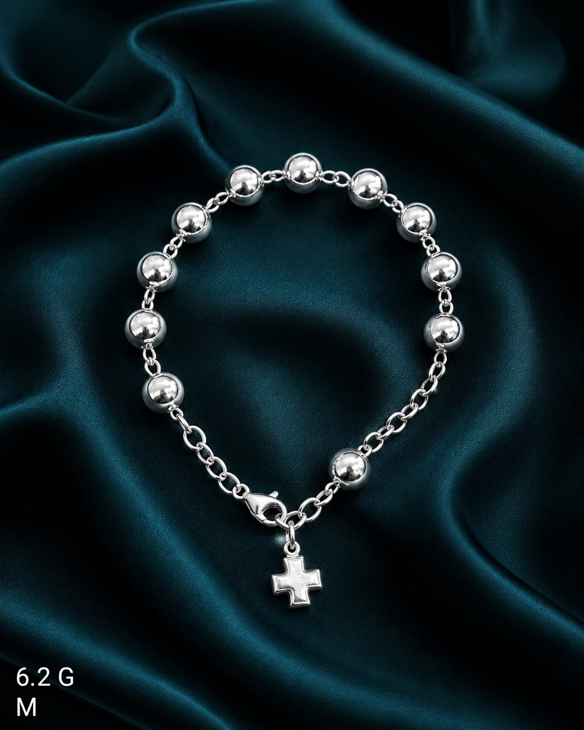 Pulsera - Rosario Liso - Plata  - 5