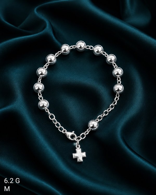 Pulsera - Rosario Liso - Plata 