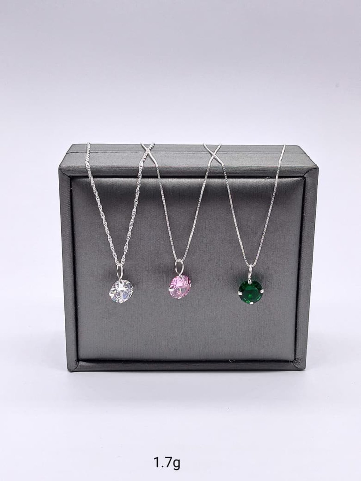 Cadena -Piedra circular - Plata - 2