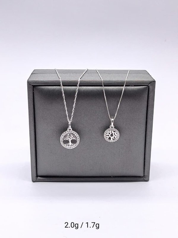 Cadena -Piedra circular - Plata
