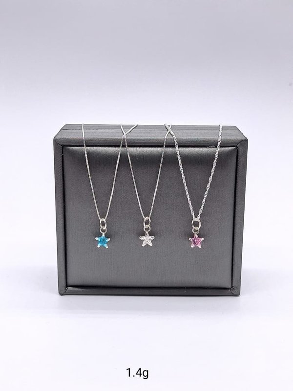 Cadena - Piedra estrella - Plata