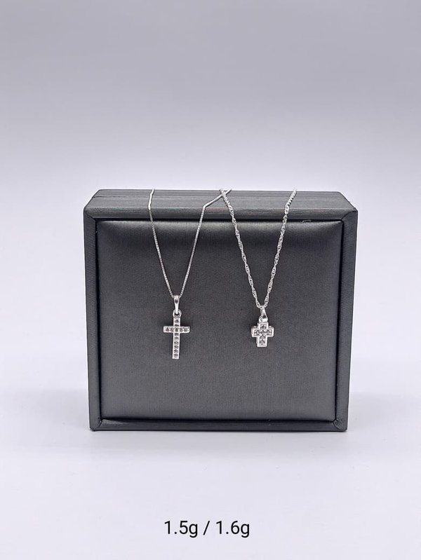Cadena - Dije cruz - Plata 