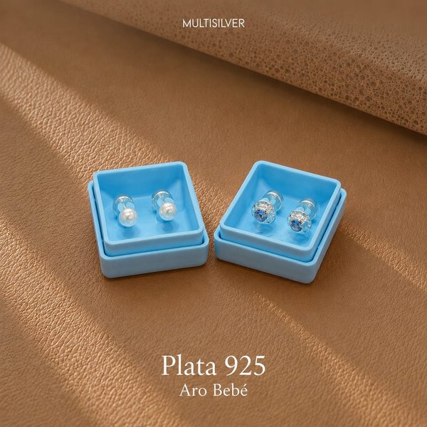 Aros - Bebé - Piedra - Plata 