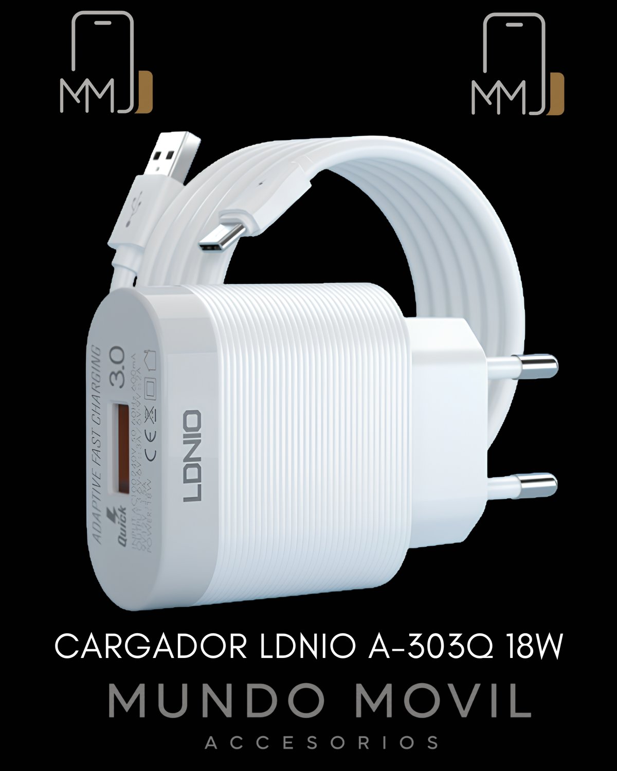 CARGADOR LDNIO A-303Q 18W - 2