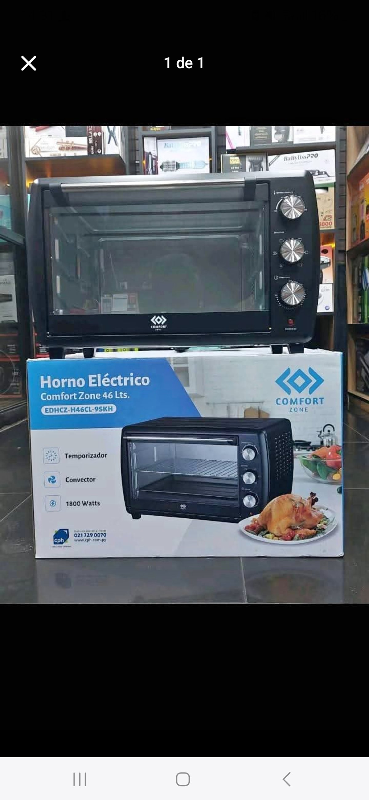 Horno Eléctrico Confort zone 46lts