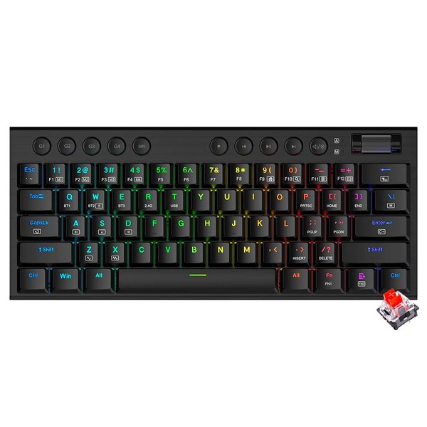 Teclado Gamer Mecánico Redragon K632RGB-PRO Horus Mini Pro Wireless  RED  Inglés - Negro