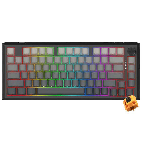 Teclado Gamer Mecánico Redragon K687GG-RGB-PRO Penumbra Pro Wireless  RGB  Inglês - Negro / Gris