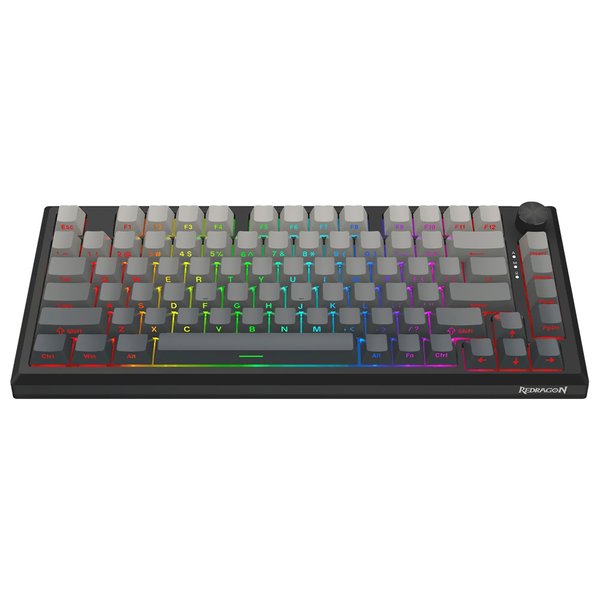 Teclado Gamer Mecánico Redragon K687GG-RGB-PRO Penumbra Pro Wireless  RGB  Inglês - Negro / Gris