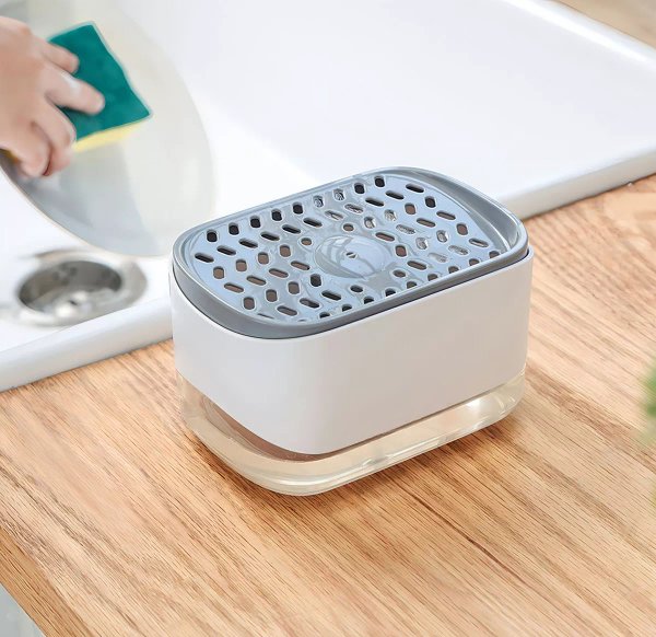 Porta Esponja Con Dispenser De Jabon