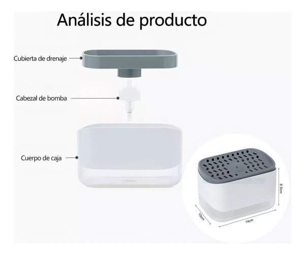 Porta Esponja Con Dispenser De Jabon