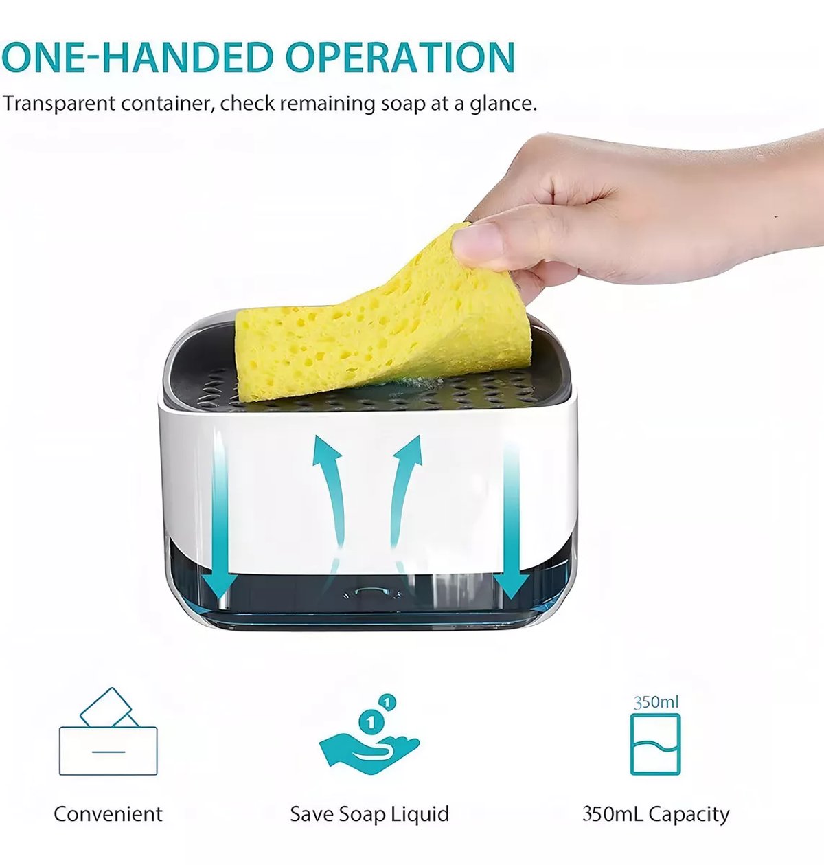       Porta Esponja Con Dispenser De Jabon - 4