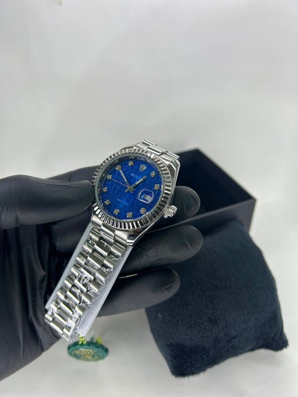 Rolex Datejust Silver – Azul Profundo Monograma