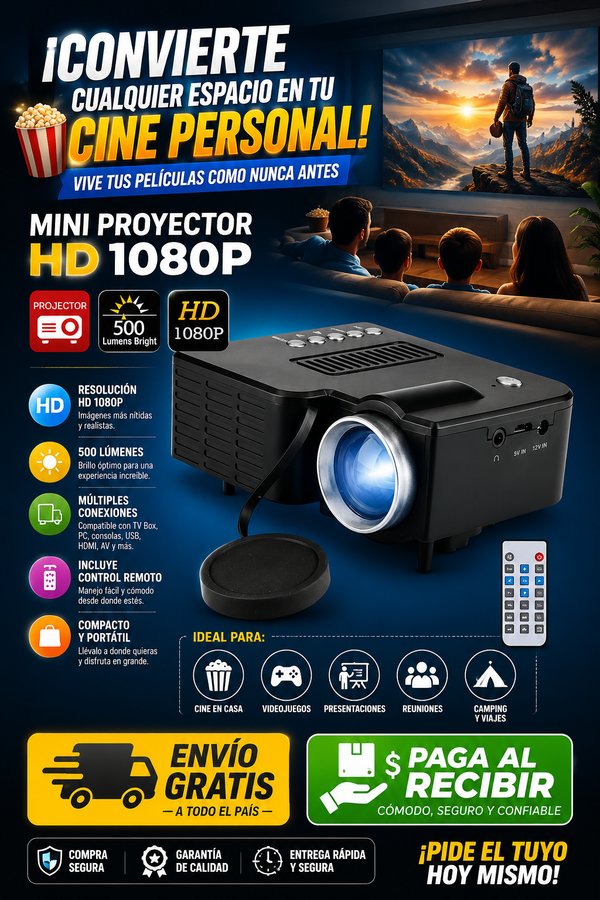📽️ Mini Proyector HD 1080P D