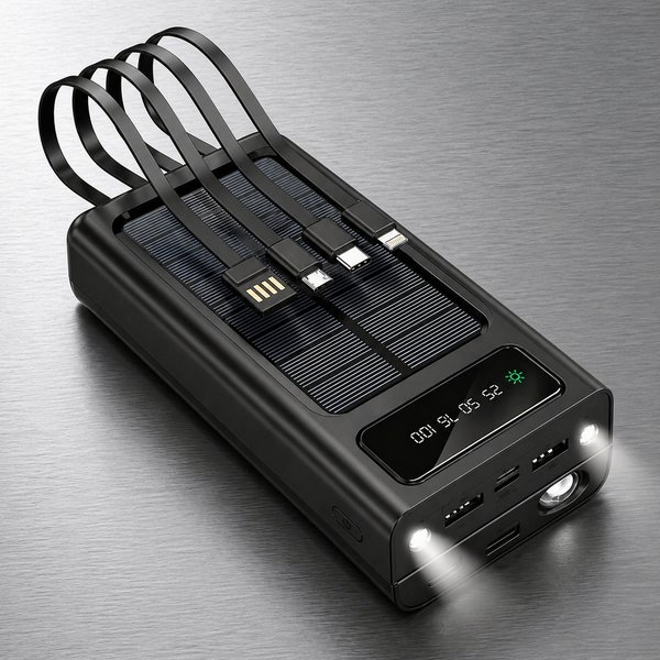 Power Bank Solar 12.000 mAh con Linterna