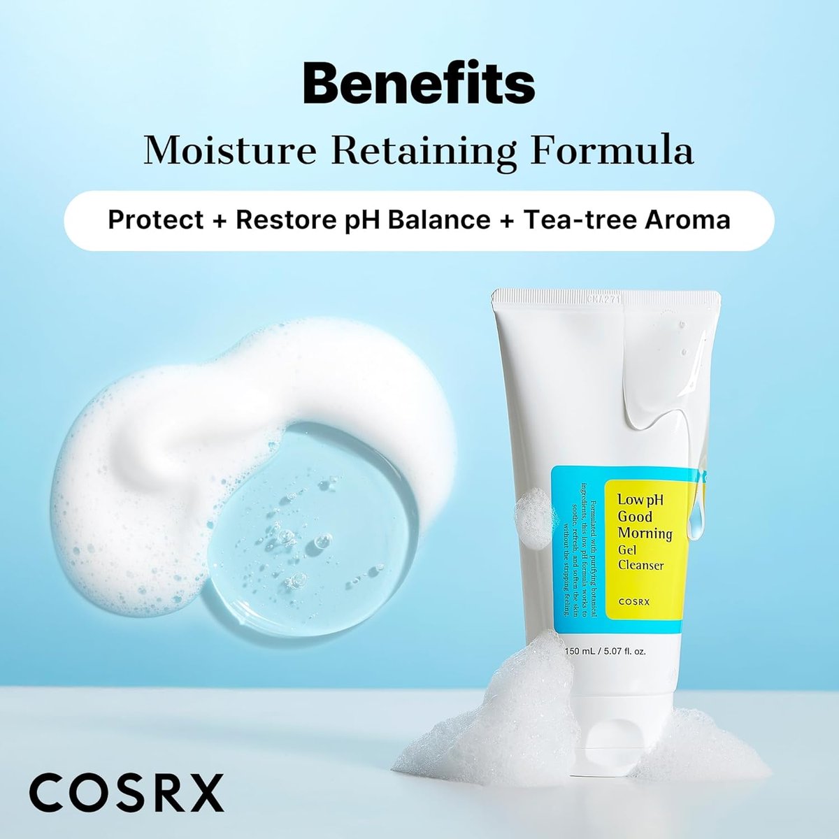 COSRX Low pH Good Morning Gel Face Cleanser, 5.07 fl oz - 2