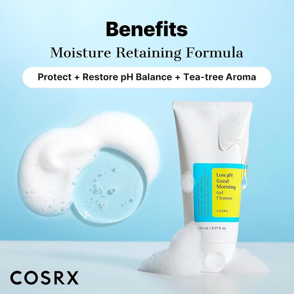 COSRX Low pH Good Morning Gel Face Cleanser, 5.07 fl oz