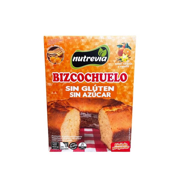 Bizcochuelo Sin Gluten Sin Azúcar Sabor Naranja y Vanilla