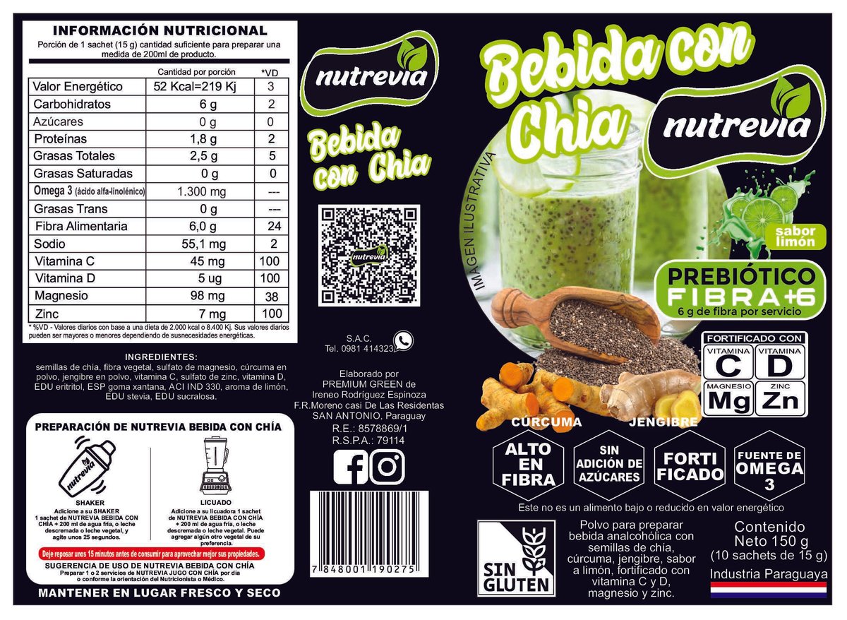 Bebida con Chia Sabor Limón - 2