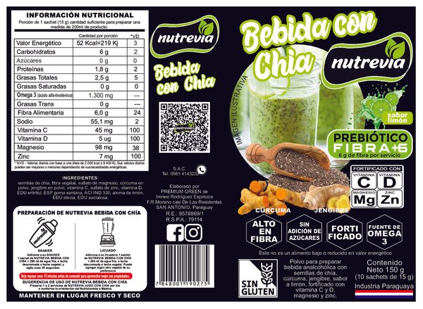 Bebida con Chia Sabor Limón