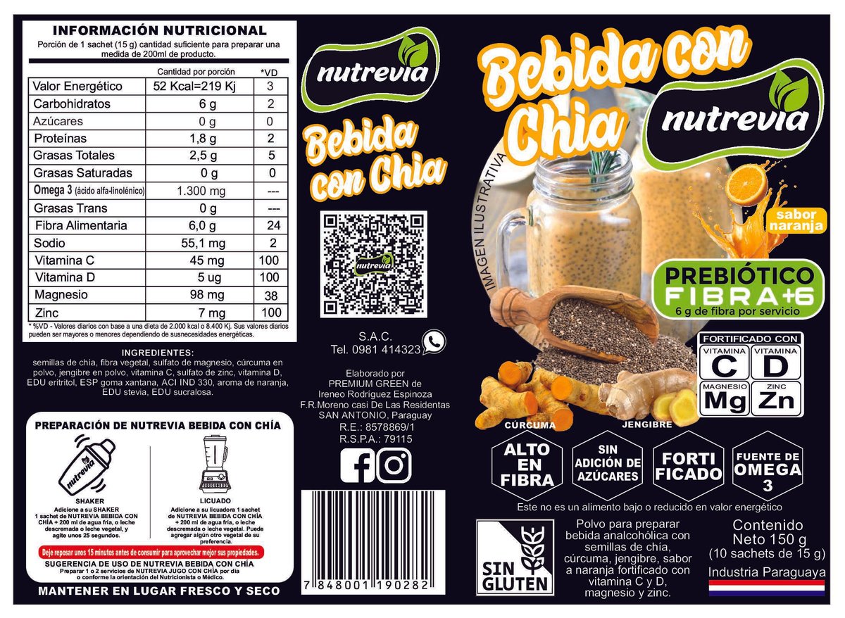 Bebida con Chia Sabor Naranja - 2
