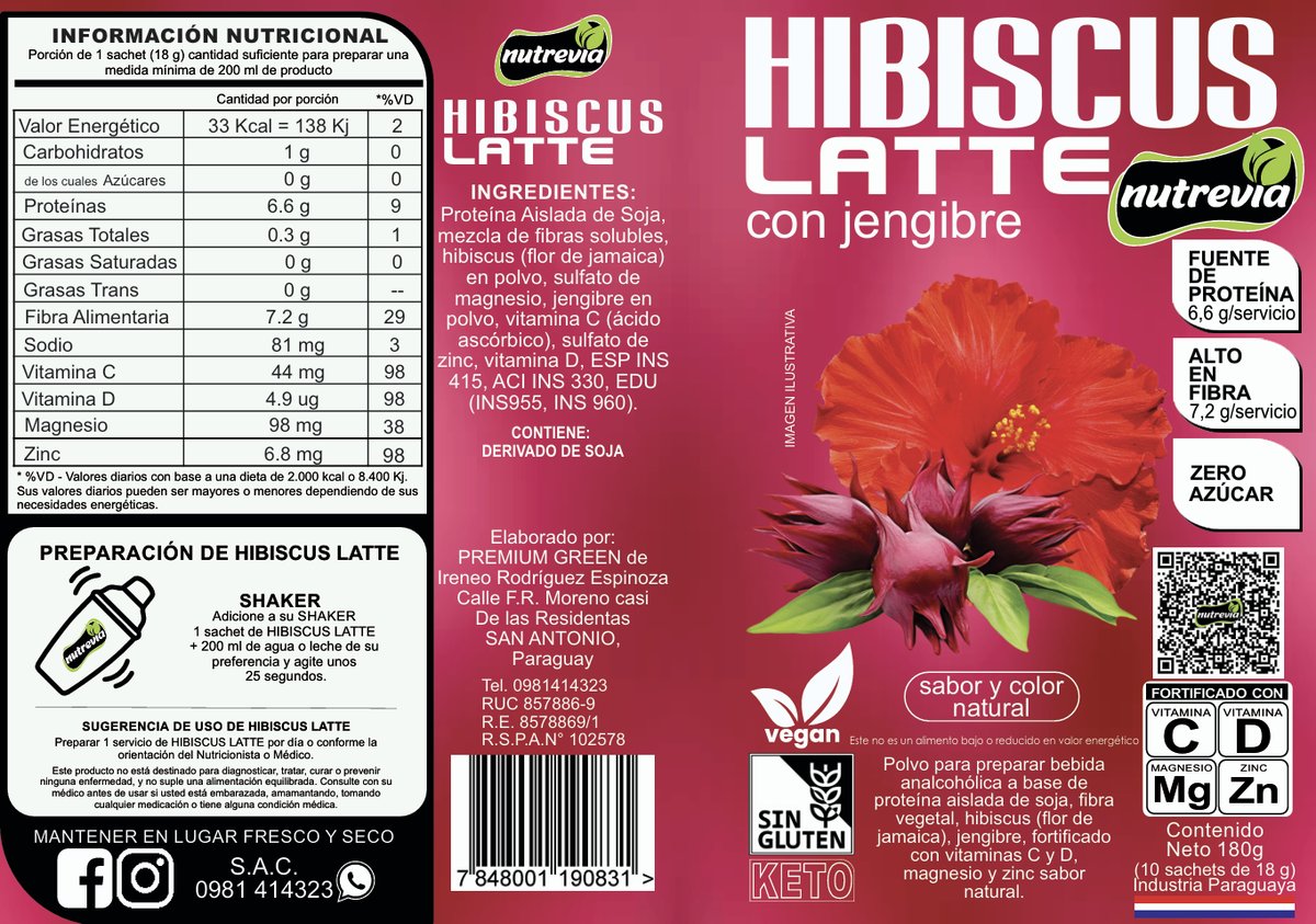 Hibiscus Latte con Jengibre (Batido) - 2