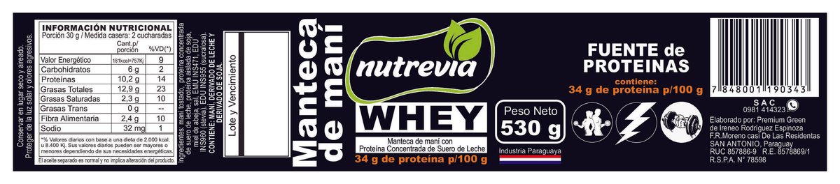 Manteca de Maní Whey Protein 530g - 2