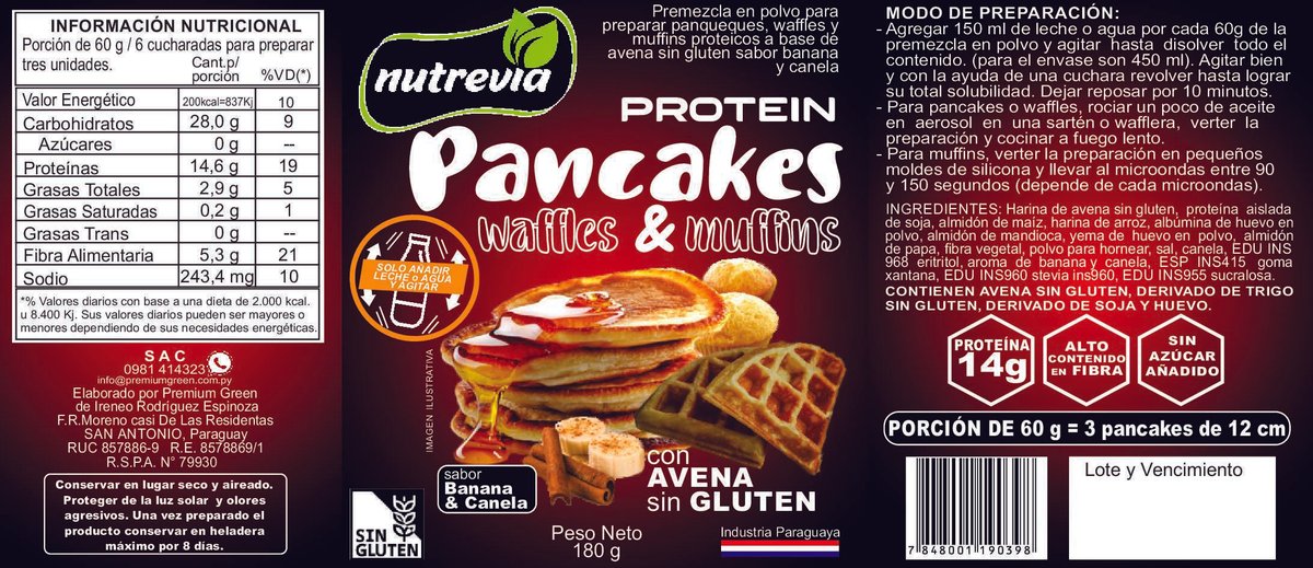 Pre Mezcla Pancake Proteíco Sabor Banana y Canela - 2