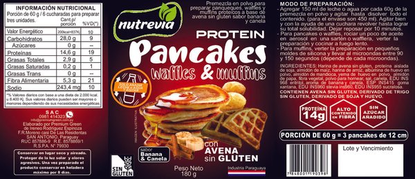 Pre Mezcla Pancake Proteíco Sabor Banana y Canela