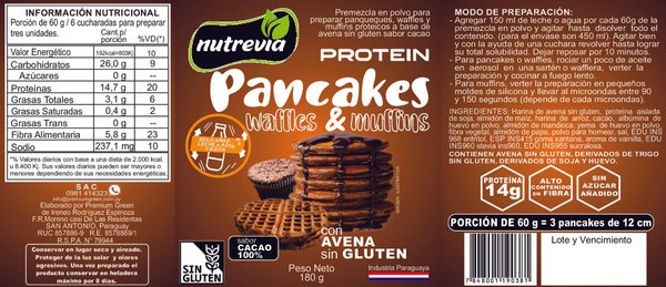 Pre Mezcla Pancake Proteíco Sabor Cacao