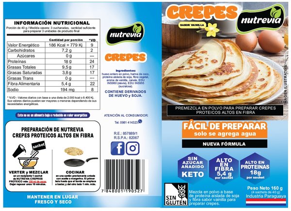 Pre Mezcla de Crepes Proteicos Keto Sin Gluten