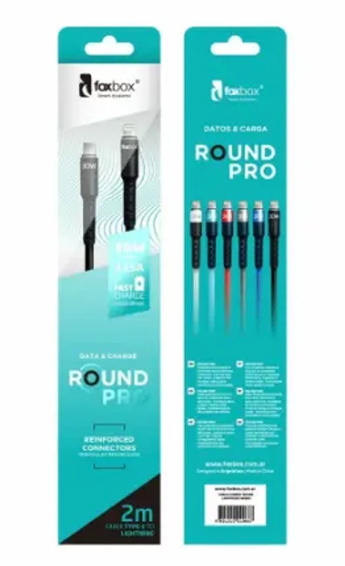 Cable De Datos Tipo C A Tipo C FOXBOX Round PRO 2M