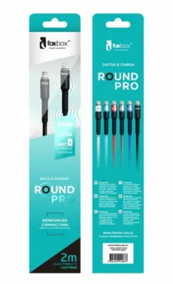 Cable De Datos Tipo C A Tipo C FOXBOX Round PRO 2M