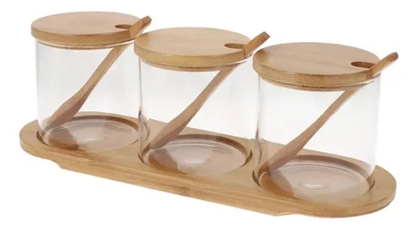 Frasco de Vidrio con Soporte x3
