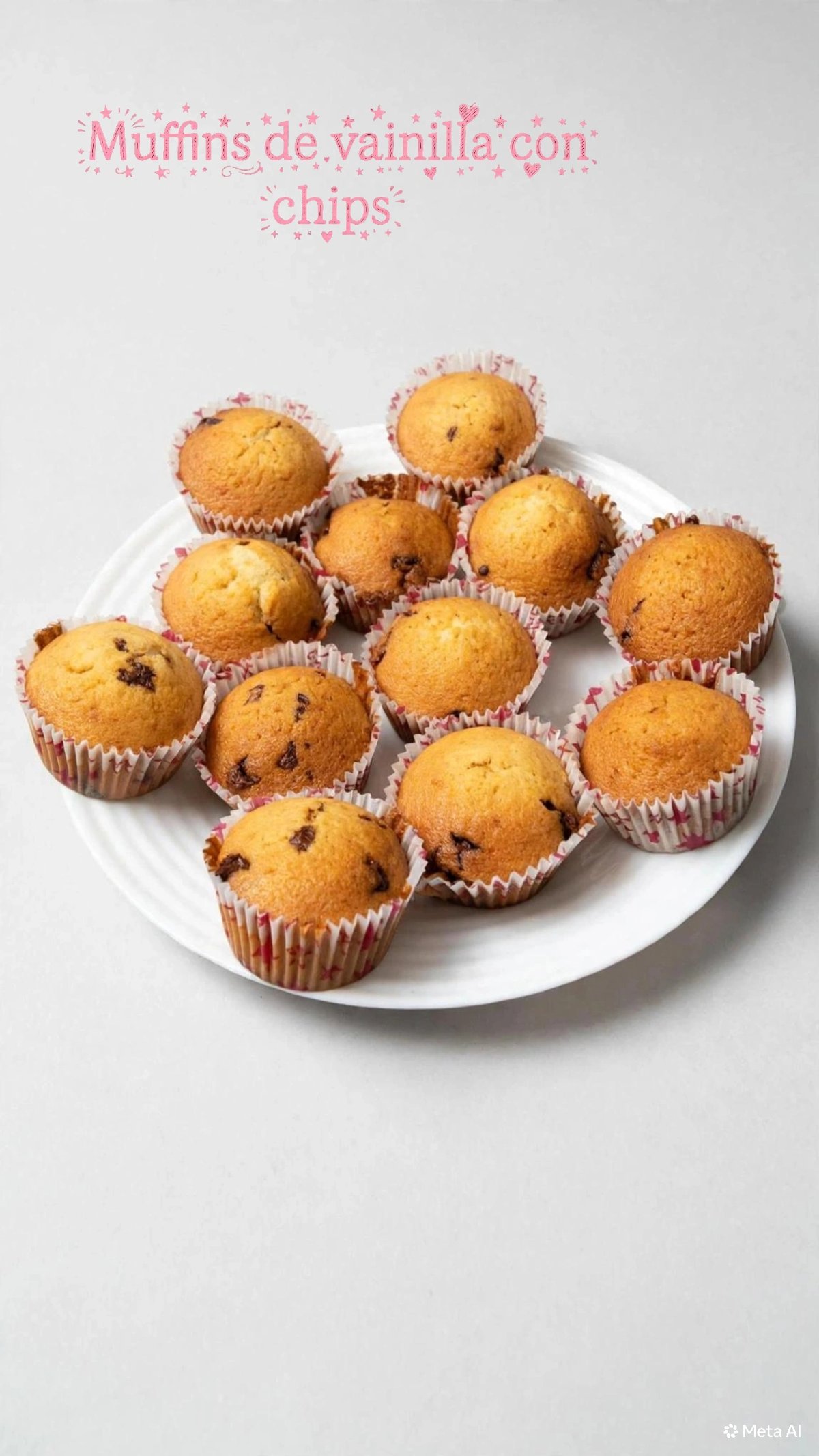 Muffins de vainilla con chips