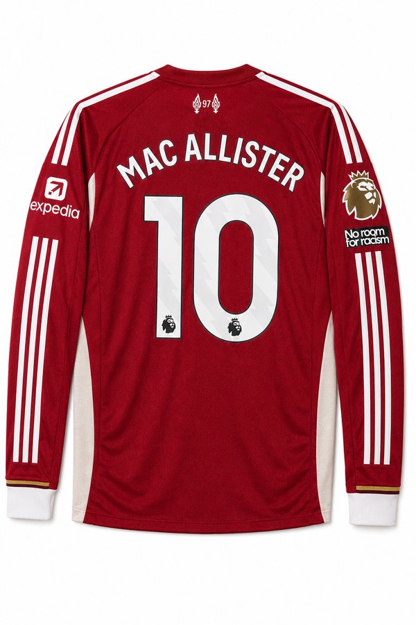 Liverpool FC 25/26 Local Mangas Largas - #10 Mac Allister