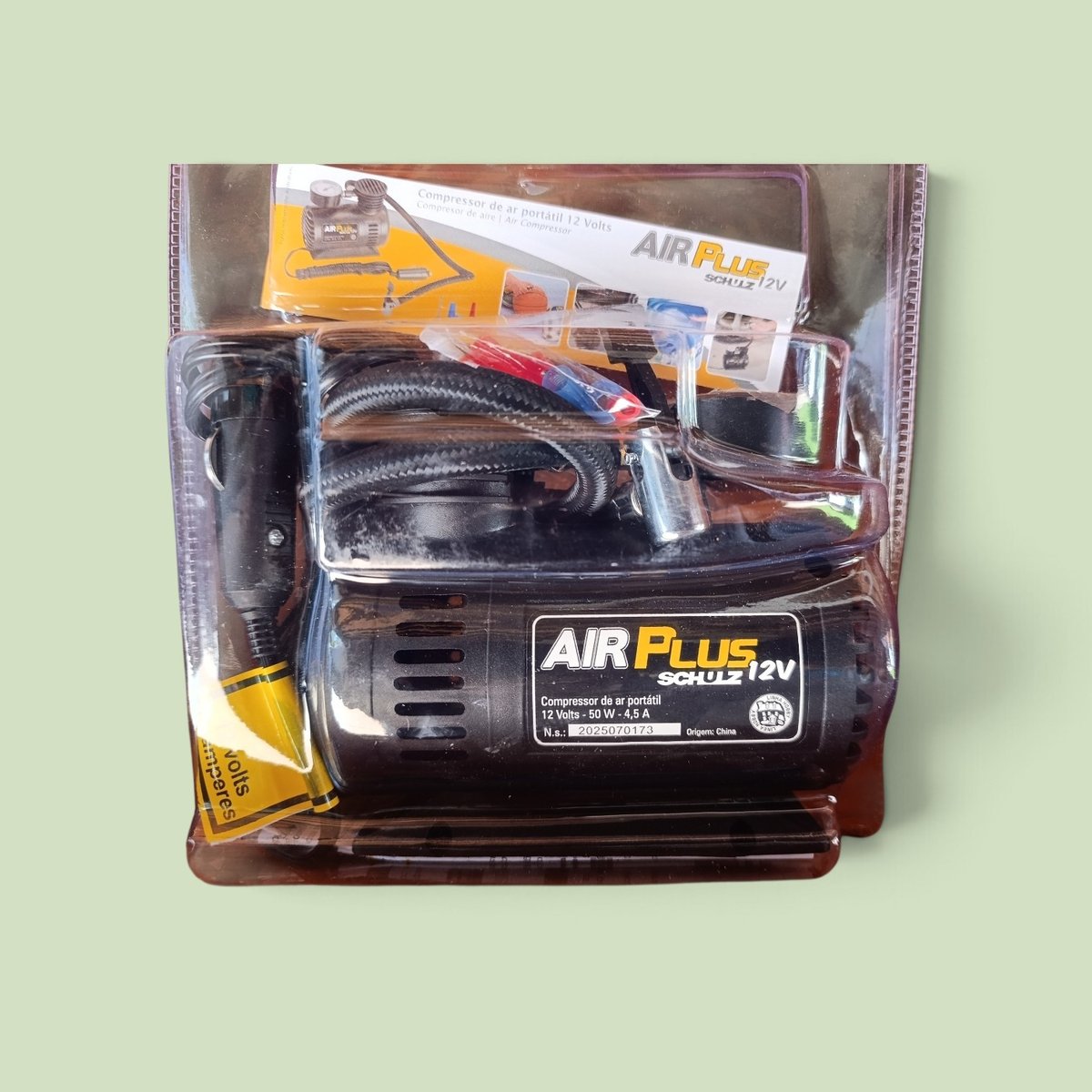 MINI COMPRESOR SCHULF PARA INFLAR RUEDAS DE AUTO - 5