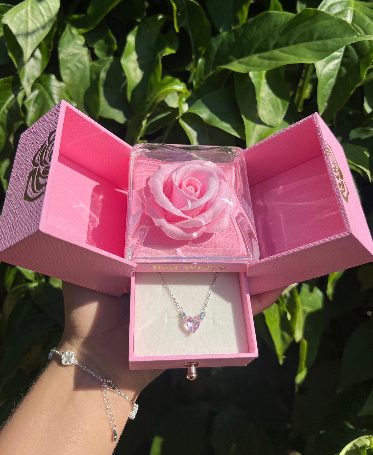 Cadenita corazón rosa