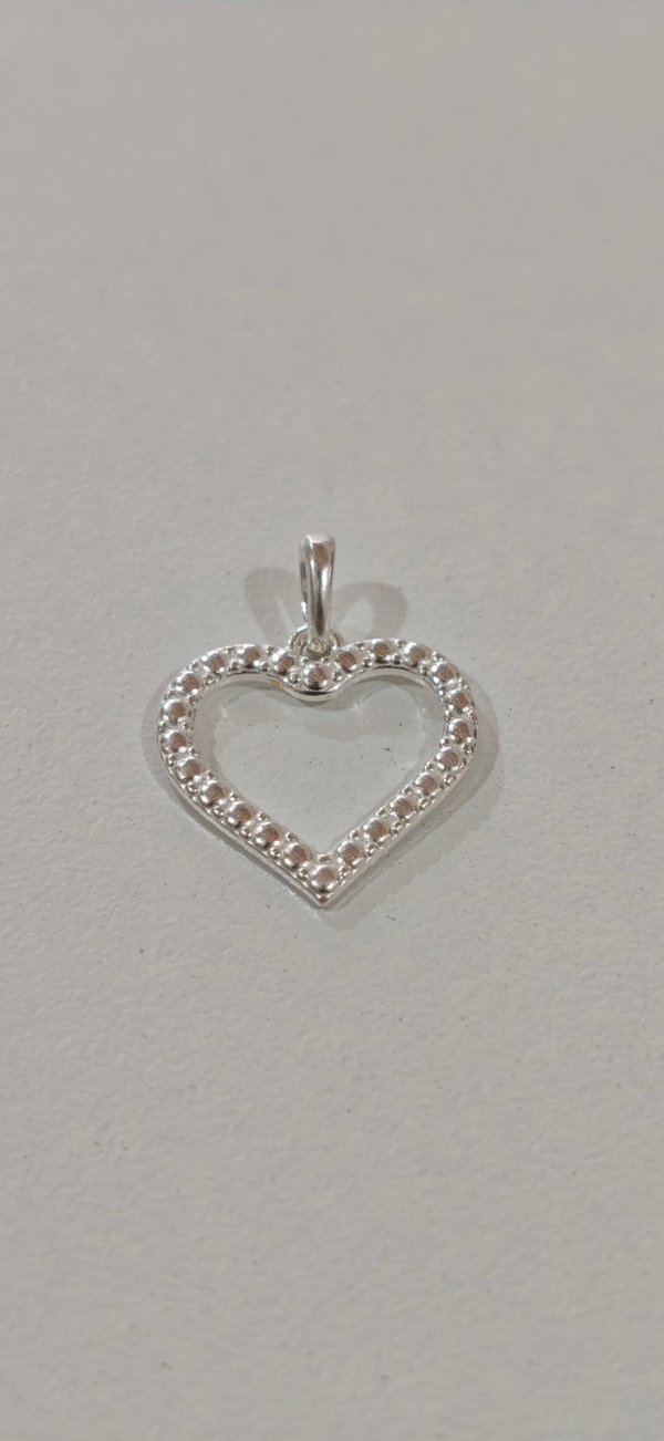 Dije corazón de plata