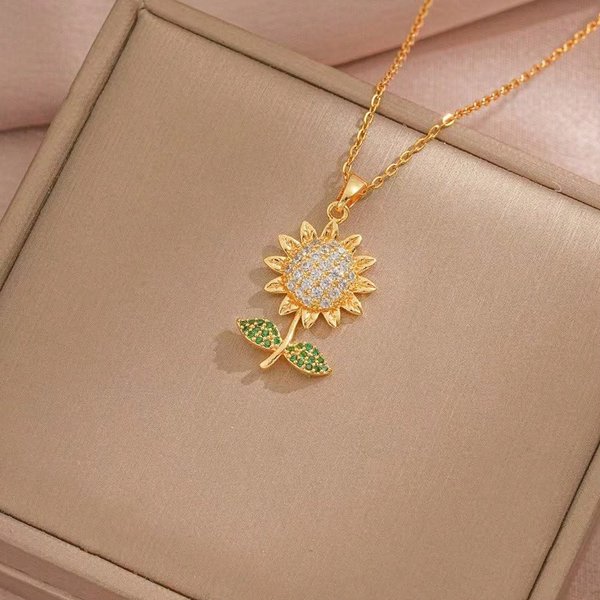 Collar girasol ojitas verdes