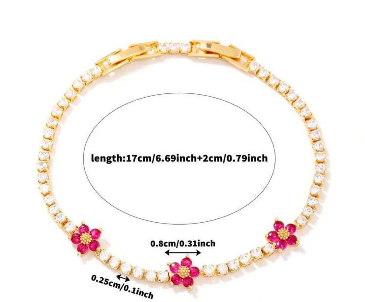 Pulsera triple florcita - 2
