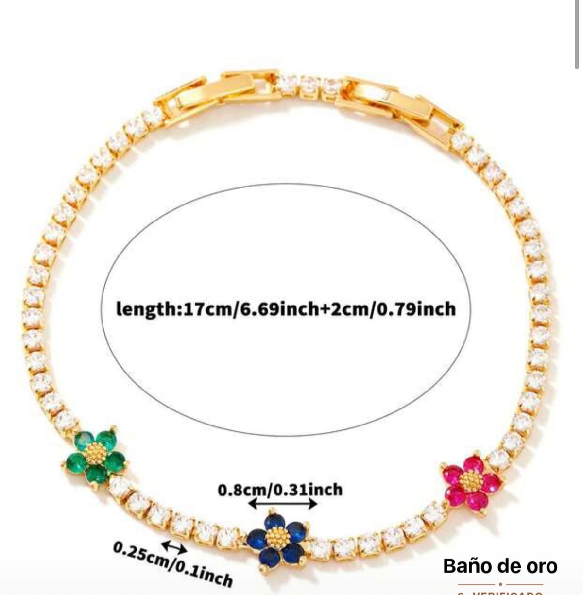 Pulsera flor diamante 