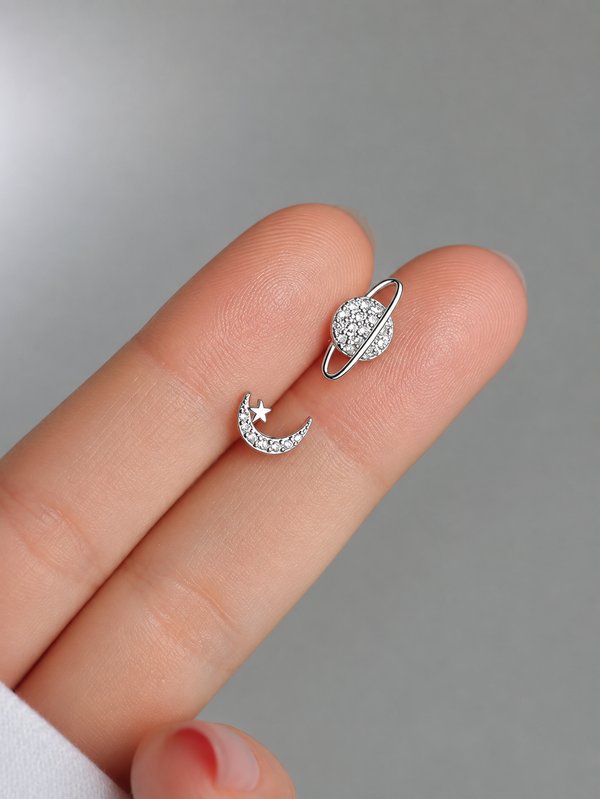 Aretes Saturno y Luna 