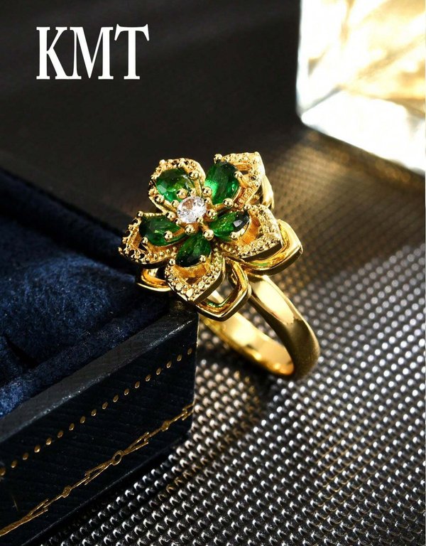 Anillo flor giratoria 