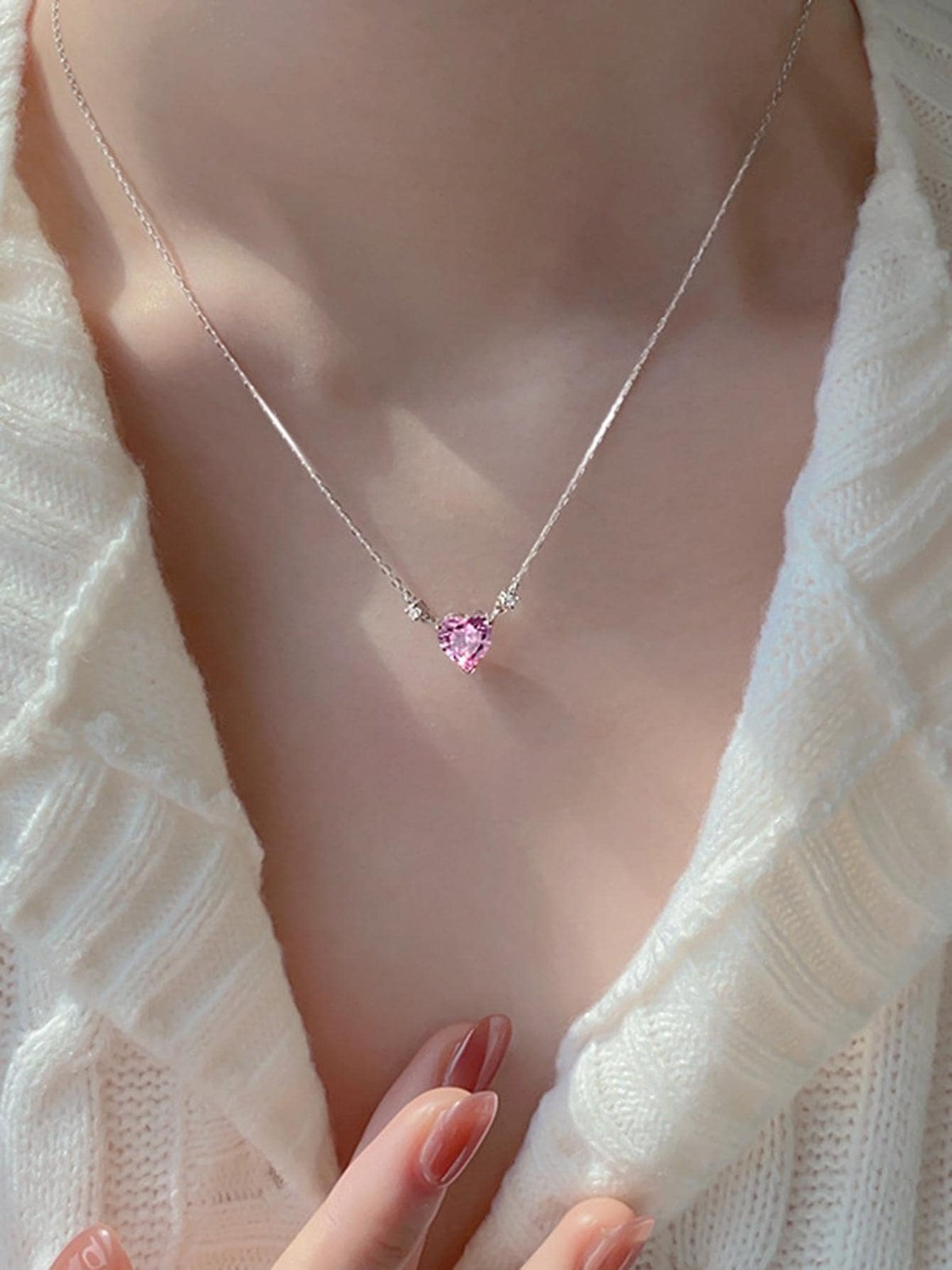 Cadenita corazón rosa