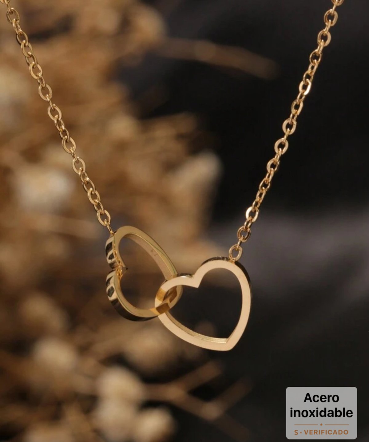 Collar doble corazón  - 2