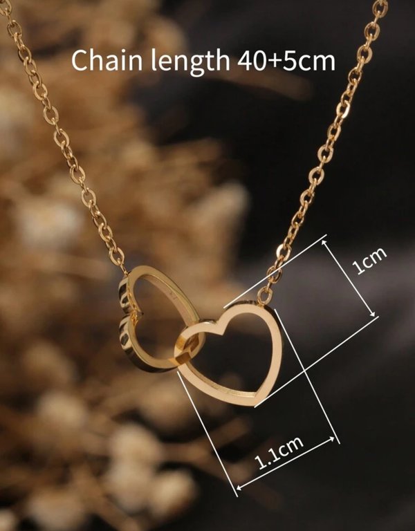 Collar doble corazón 