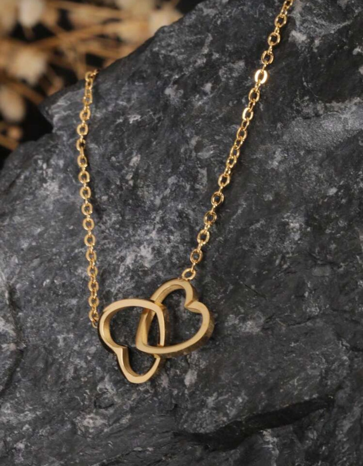 Collar doble corazón 