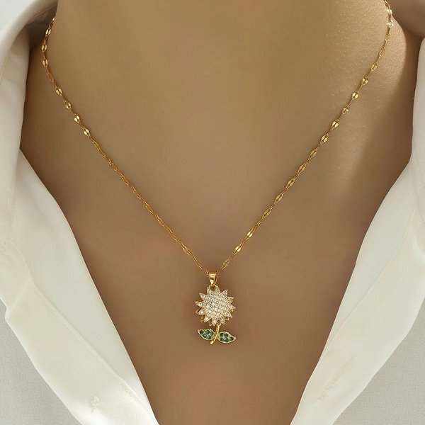 Girasol hojas verdes giratorio 