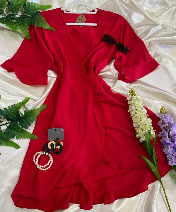 Vestido rojo cruzado 